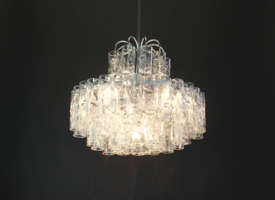 Stunning Murano Ice Glass Tubes Chandelier by Doria, Germany, 1960s-UGR-1085669