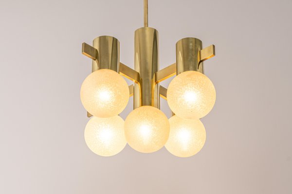 Stunning Sciolari Brass Chandelier, Italy, 1960s-UGR-1301194