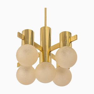 Stunning Sciolari Brass Chandelier, Italy, 1960s-UGR-1301194