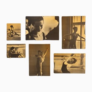 Stuttgart Ballet Dancers, Photographic Paper on Wooden Plate, Set of 6-GPP-1126448