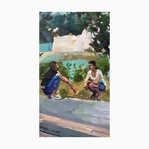 Su Yu, Two Girls on the Roadside, 2022, Oil on Canvas-CHG-1447380