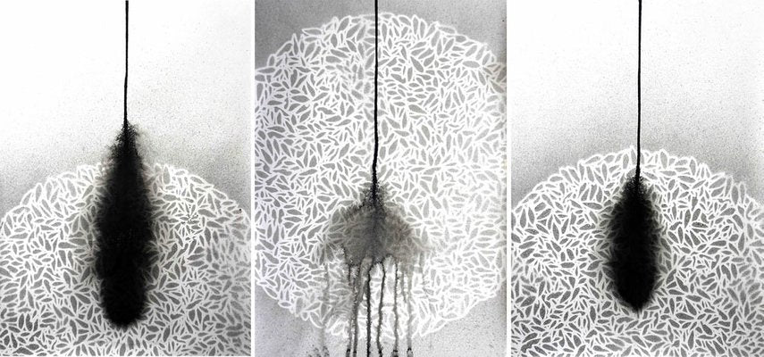 Sumit Mehndiratta, Drawing 328, 2022, Triptych in Ink on Paper-CHG-1332987