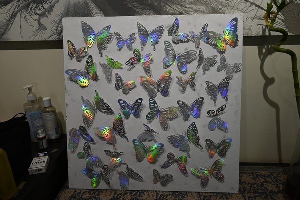 Sumit Mehndiratta, Holographic Butterflies, 2022, Acrylic on Panel-CHG-1241759