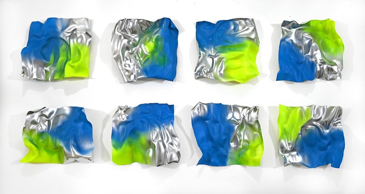 Sumit Mehndiratta, Metallic Waves 4, 2023, Spray Paint on Upcycled Plastic, Set of 8-CHG-2036887