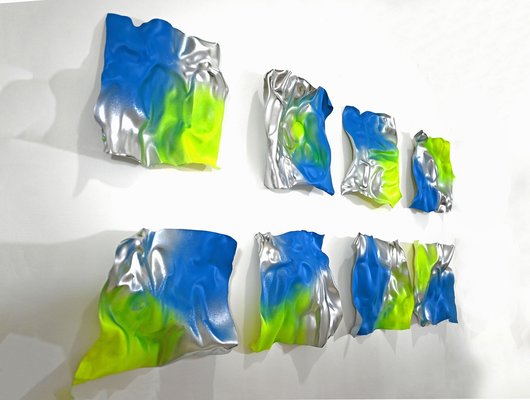 Sumit Mehndiratta, Metallic Waves 4, 2023, Spray Paint on Upcycled Plastic, Set of 8-CHG-2036887