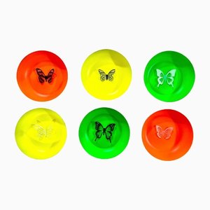 Sumit Mehndiratta, Neon Butterflies, 2022, Stainless Steel Discs, Set of 6-CHG-1332990