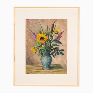 Summer Bouquet, Oil on Plate, Framed-GPP-1066573