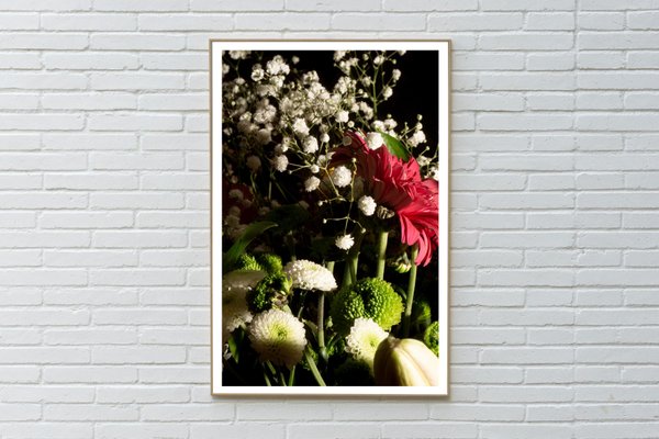 Summer Flowers Bouquet on Black Background, 2022, Giclée Print-RWC-1307028