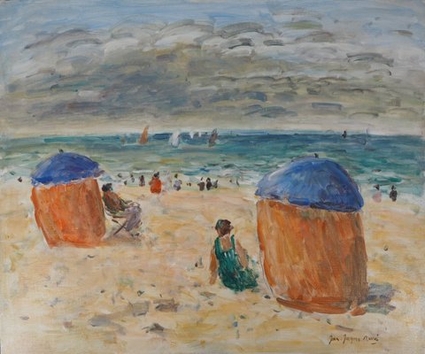 Summer in Houlgate Oil on Canvas by Jean-Jacques René-KHH-723873