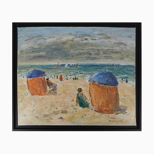 Summer in Houlgate Oil on Canvas by Jean-Jacques René-KHH-723873