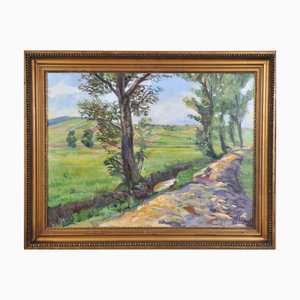 Summer Landscape with a Country Road, 1910, Oil on Canvas-QOR-2023584