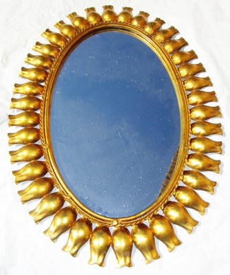 Sun Mirror with Tulip-Shaped Frame Decoration-ZVO-1028580