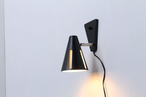 Sun Series Black Wall Light by H. Th. J. A. Busquet for Hala, 1950s-XT-836240