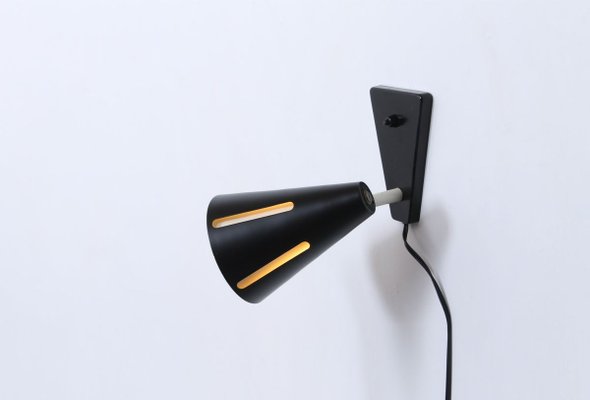 Sun Series Black Wall Light by H. Th. J. A. Busquet for Hala, 1950s-XT-836240