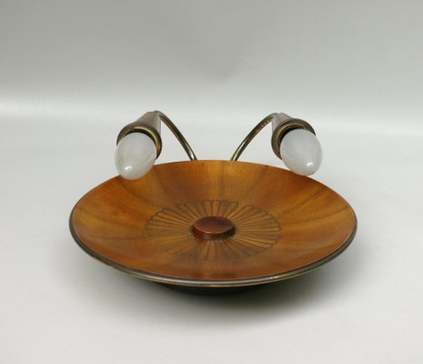 Sunburst Wall Light in Wood & Brass from Temde, 1950s-EY-2036245