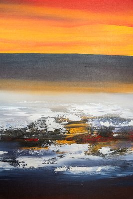 Sunset Landscape, 2000s, Canvas Painting-KNM-1004426