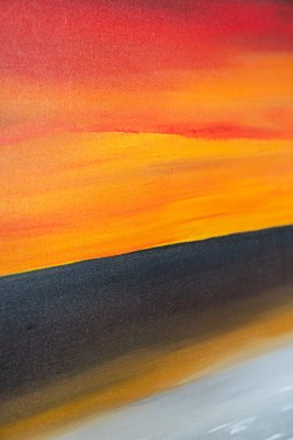 Sunset Landscape, 2000s, Canvas Painting-KNM-1004426