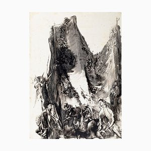 Surreal Landscape - Ink drawing and Chacography on Paper - 1981 1981-ZCI-762186