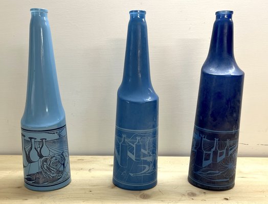 Surrealist Glass Bottles by Salvador Dali for Rosso Antico, 1970, Set of 3-AAR-1420506