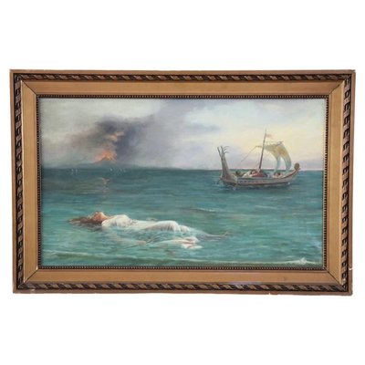 Surrealist Seascape, Late 20th Century, Oil on Canvas, Framed-DCO-1399164