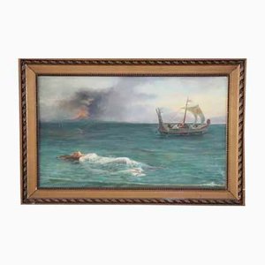 Surrealist Seascape, Late 20th Century, Oil on Canvas, Framed-DCO-1399164