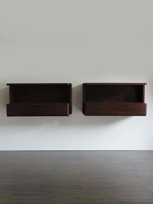 Suspended Wooden Bedside Cabinets, Italy, 1960s, Set of 2-CC-936060