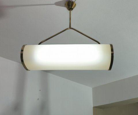 Suspension Lamp in Brass and Acrylic Glass, Italy, 1960s-ZST-1818652