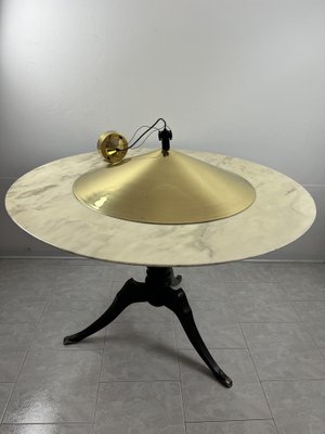 Suspension Lamp in Brass, Italy, 1970s-YST-1702003