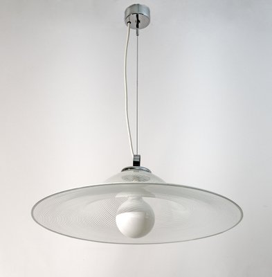 Suspension Lamp in Spiral Murano Glass, Italy, 1970s-FER-1387891