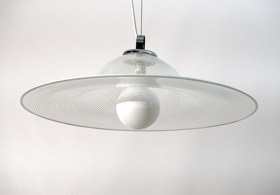 Suspension Lamp in Spiral Murano Glass, Italy, 1970s-FER-1387891