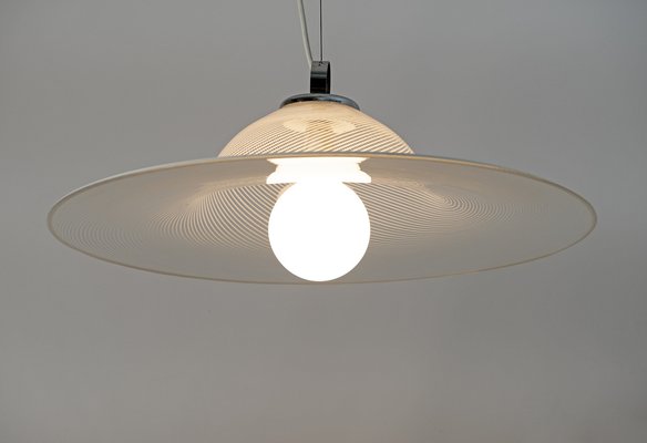 Suspension Lamp in Spiral Murano Glass, Italy, 1970s-FER-1387891