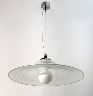 Suspension Lamp in Spiral Murano Glass, Italy, 1970s-FER-1387891