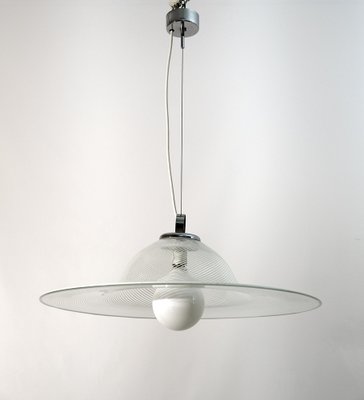 Suspension Lamp in Spiral Murano Glass, Italy, 1970s-FER-1387891