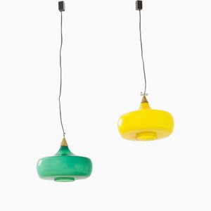 Suspension Lamps attributed to Alessandro Pianon for Vistosi, 1960s, Set of 2-FWM-1741721