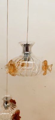 Suspension Light in Murano Glass with Colored Roses-QLH-1799238