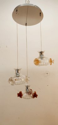 Suspension Light in Murano Glass with Colored Roses-QLH-1799238