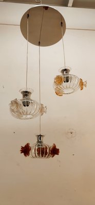 Suspension Light in Murano Glass with Colored Roses-QLH-1799238