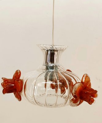 Suspension Light in Murano Glass with Colored Roses-QLH-1799238