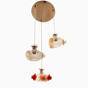 Suspension Light in Murano Glass with Colored Roses-QLH-1799238