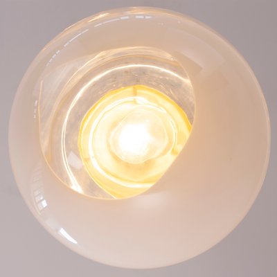 Suspension Light with White Milk Glass Sphere & Decoration, Italy-MPO-1361978