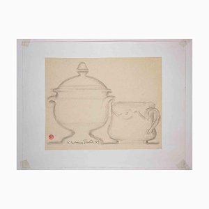 Suzanne Tourte, Still Life, Pencil Drawing, Mid-20th Century-ZCI-2029145