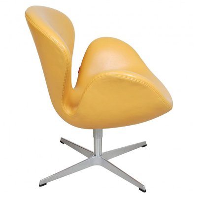 Swan Chair in Yellow Leather by Arne Jacobsen for Fritz Hansen, 2000s-MTD-1400579