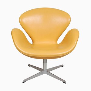 Swan Chair in Yellow Leather by Arne Jacobsen for Fritz Hansen, 2000s-MTD-1400579