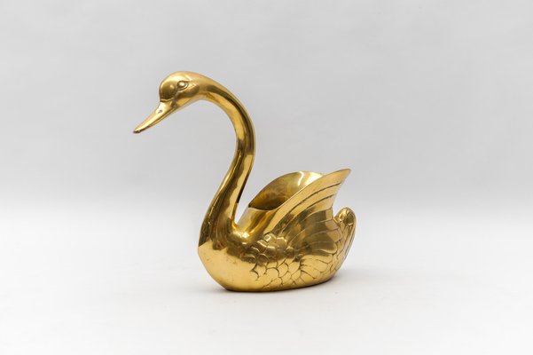 Swan Planter in Brass, Italy, 1960s-KQB-1811006