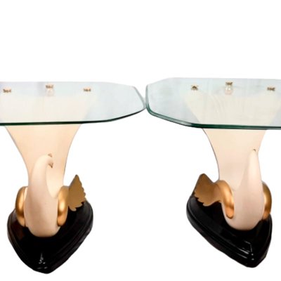 Swan Tables in the Style of Jean-Henri Jansen, Set of 2-TCS-1060788