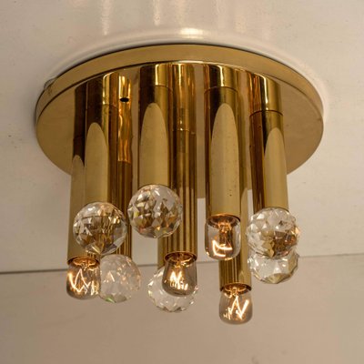 Swarovski Crystal and Gilt Brass Flush Mount by Ernst Palme, 1960s-VDW-991453