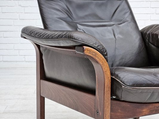 Swedish Adjustable Brown Leather Armchair by Göte Möbler, 1970s-TMW-1703529