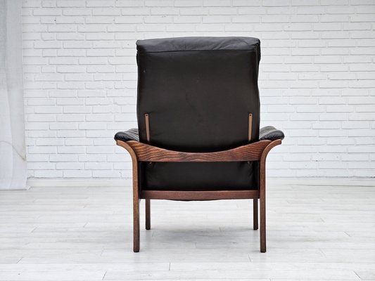 Swedish Adjustable Brown Leather Armchair by Göte Möbler, 1970s-TMW-1703529