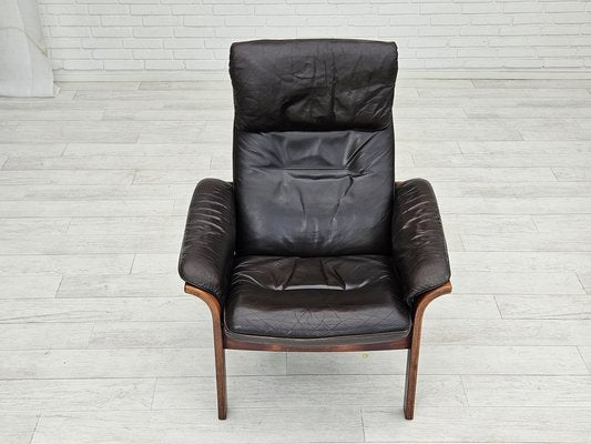 Swedish Adjustable Brown Leather Armchair by Göte Möbler, 1970s-TMW-1703529