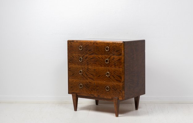 Swedish Art Deco Stained Birch Chest of Drawers, 1920s-MJF-1407000